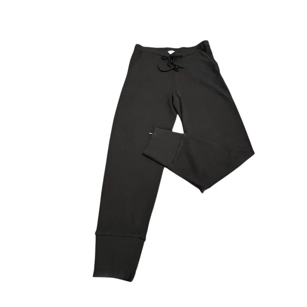 Per Se by Carlisle Women's Ankle Zip Drawstring Jogger Sweatpants Black Medium